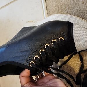 Black and white LAMB tennis platforms